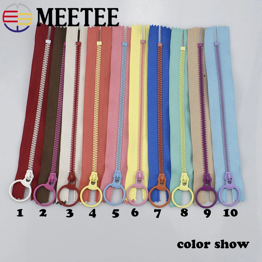 10 шт. Meetee 15-40 см 3# закрытый конец смолы молнии тяговое кольцо молния слайдер голова для шитья сумки кошелек ткань аксессуары ремесла