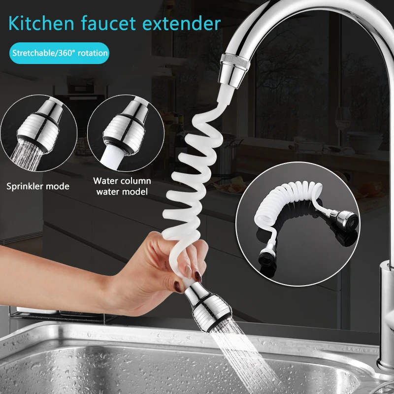 

Household Kitchen Sink Faucet Wiht Lengthen Sprinkler Long Hose 360°Rotary Spout For Kitchen Bathroom MJJ88