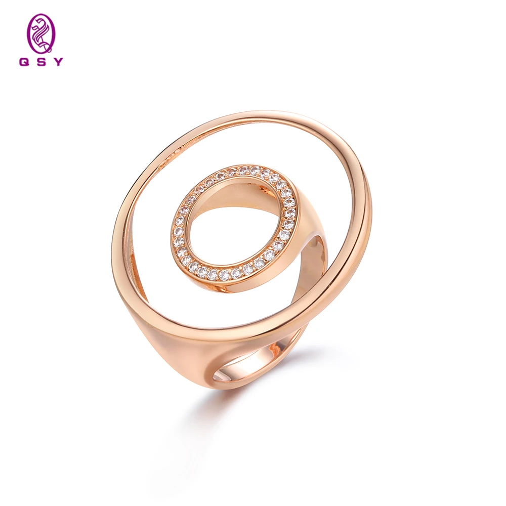 

Qishiyuan Stone Edge Concentric Ring Design Unique Ring For Women Simple New Fashion Jewelry Daily Good Gift To Friends