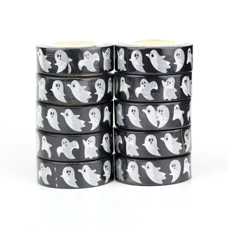 

NEW 10pcs/Lot Decorative White Ghost Spirit Halloween Washi Tapes Bullet Journal Planner Adhesive Masking Tape Cute Stationery