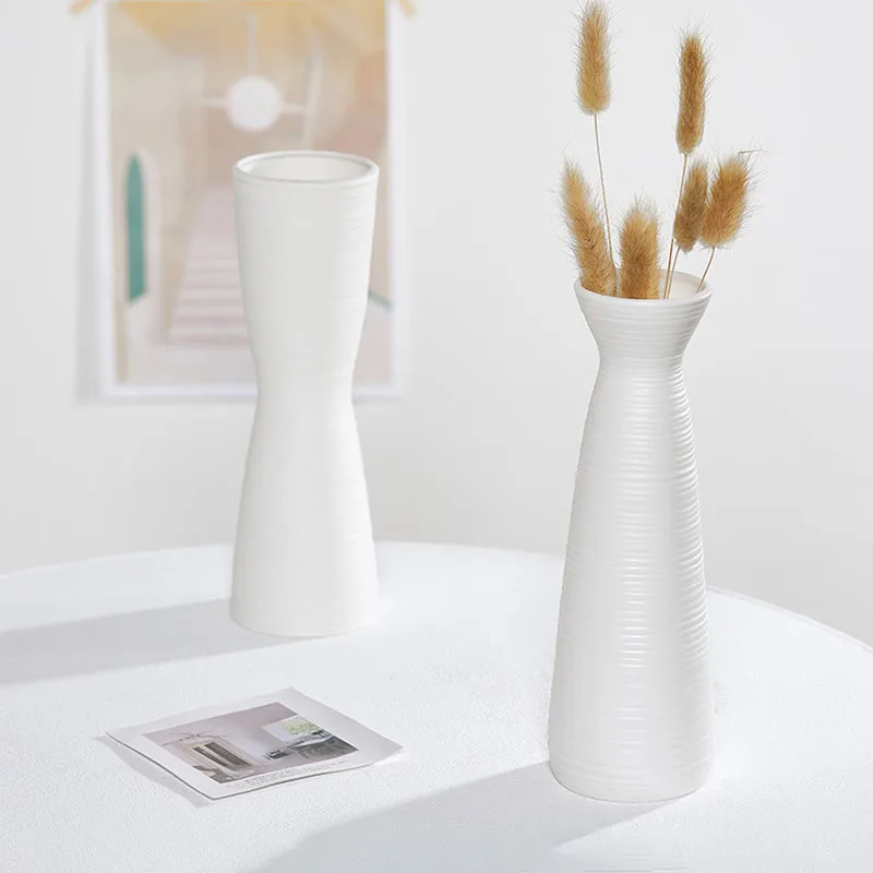 

Minimalist Ceramic Vase White Porcelain Flower Arrangement Living Room Display Art Vases Hydroponics Home Decor Ornament Gifts