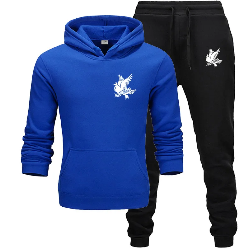 Новый костюм с капюшоном спортивная одежда Мужская Флисовая теплая толстовка