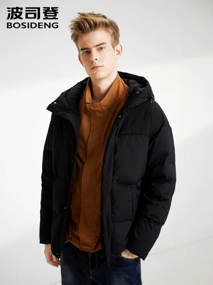 

BOSIDENG мужской короткий пуховик с капюшоном, Повседневная теплая одежда для мужчин, зимнее ветрозащитное пальто, хит продаж, B90141555DS