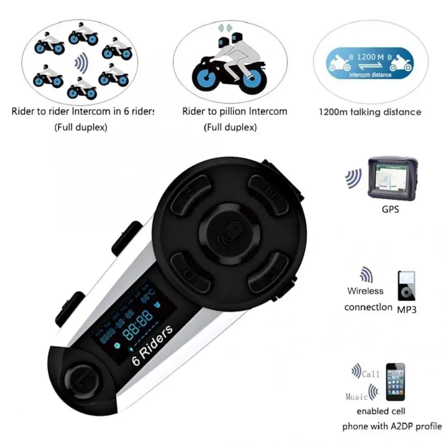 T20S мотоциклетный шлем Bluetooth Interphone полнодуплексный домофон гарнитура с Экран