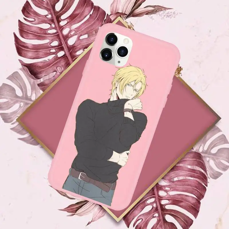 

Anime Banana Fish Phone Case Pink Candy Color for iPhone 11 12 mini pro XS MAX 8 7 6 6S Plus X SE 2020 XR