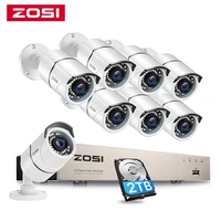 zosi 1080p 8 channel video security system tvi dvr with 8x 1080p outdoor indoor bullet surveillance cameras white 2 0mp