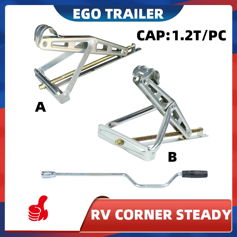 EGO TRAILER stabilser Legs Drop Down Caravan parking legs Motorhome Camping RV Trailer, prop stands  2jacks with 1 handler