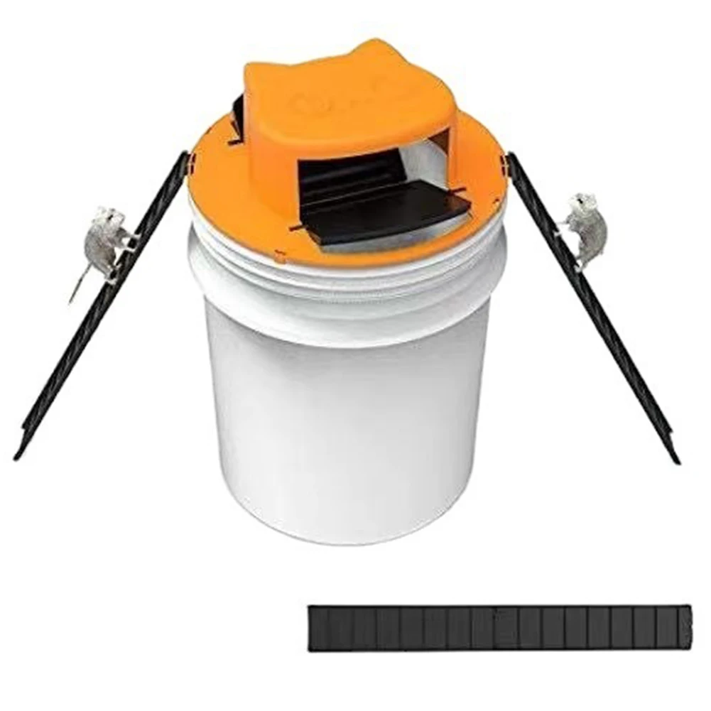 

Flip N Slide Bucket Lid Mousetrap Tools Smart Mouse Rat Trap Reusable Smart Rat Plastic Flip Slide for Outdoor Indoor