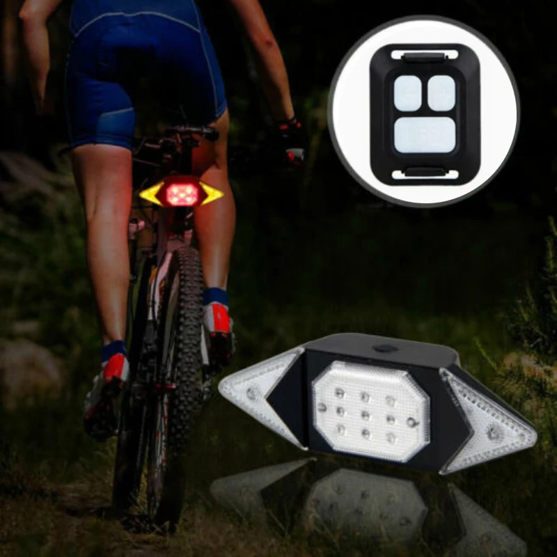 

Waterproof Turn Signals Light USB Rechargeable Wireless Remote Control Bicycle Taillight Safety Bicycle Light Bike Accessories
