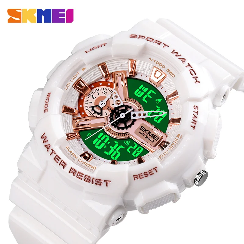 Skmei женские спортивные часы мужские LED кварцевые цифровые наручные