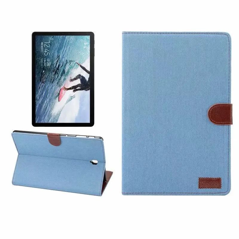 Джинсовый кожаный чехол для планшета в полоску samsung Galaxy Tab S4 T830 T835 SM-T830 SM-T835 10 5