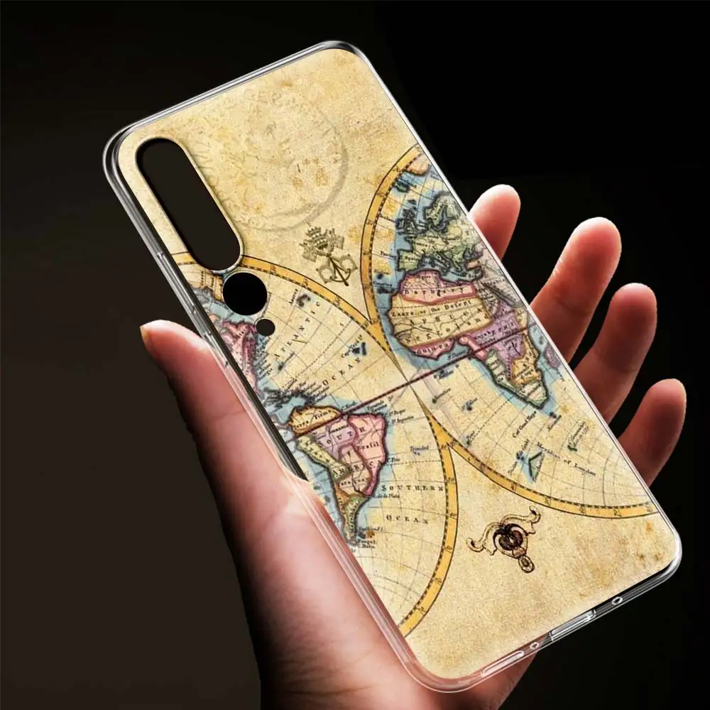 World Map Travel Soft Phone Case for Xiaomi Mi Note 10 A2 8 10T Lite Pro 5G 9T CC9 CC9E Poco X2 C3 X3 Cover Shell | Мобильные