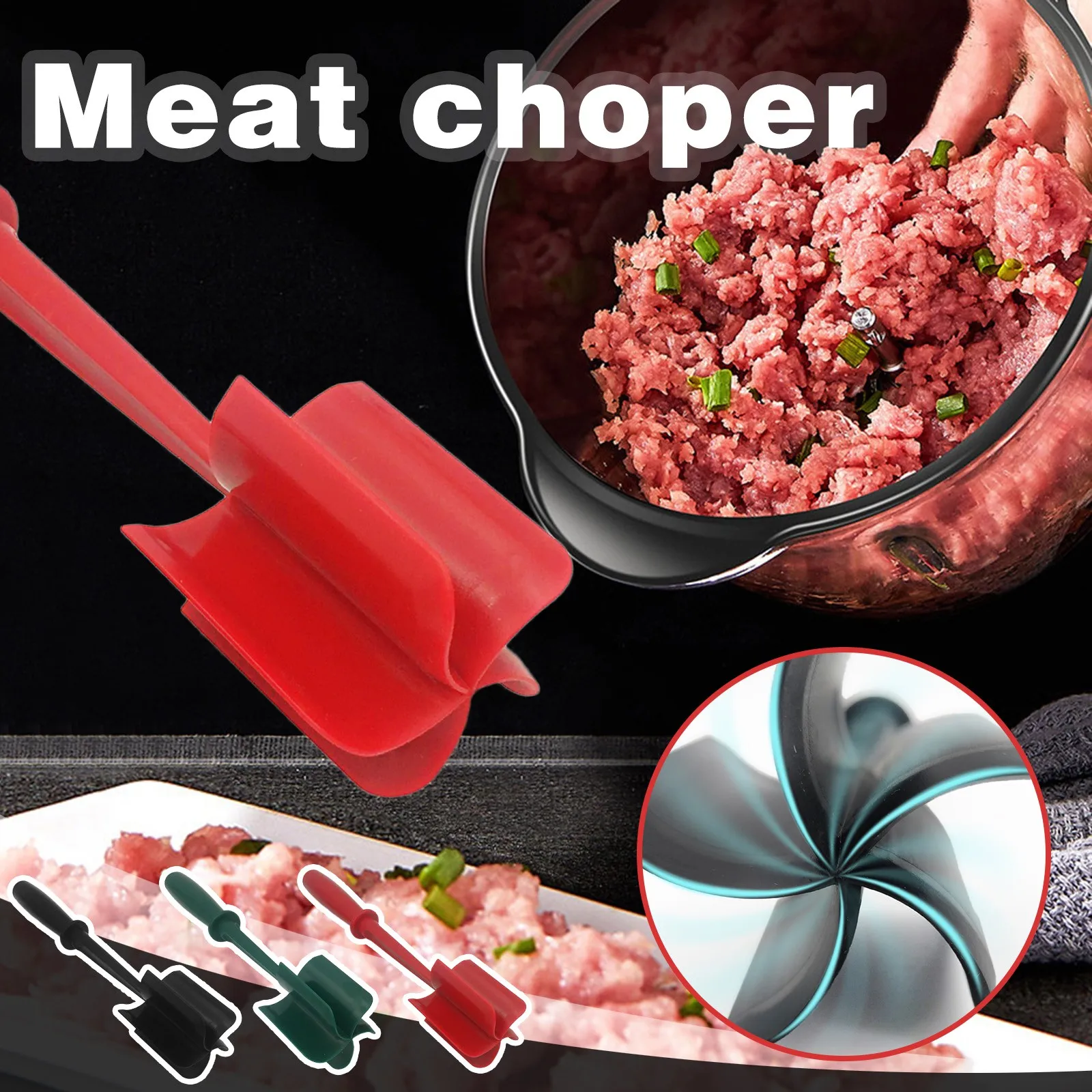 Meat Chopper Versatile Masher Kitchen Tool Ground Beef Durable Non-scratch Hamburger Choppers | Дом и сад