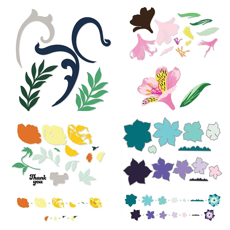 

Flower And Leaves Dies Metal Cutting Dies Scrapbooking For Card Making Metal Craft Dies Alphabet Die Cuts Embossing New