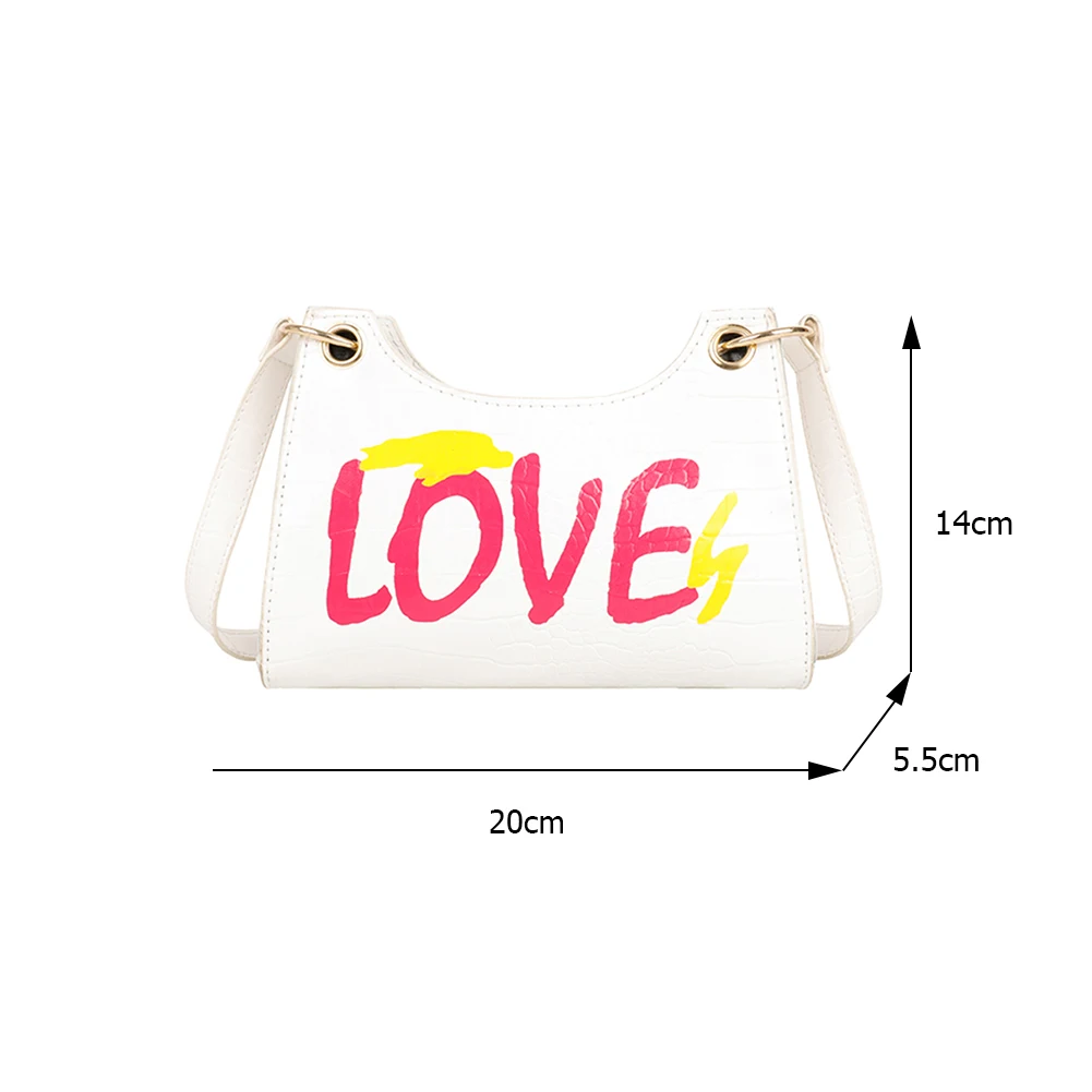 

Alligator Pattern Small Shoulder Bags For Women 2021 PU Leather Underarm Bag Crossbody Personality Letter Print Baguette Bags