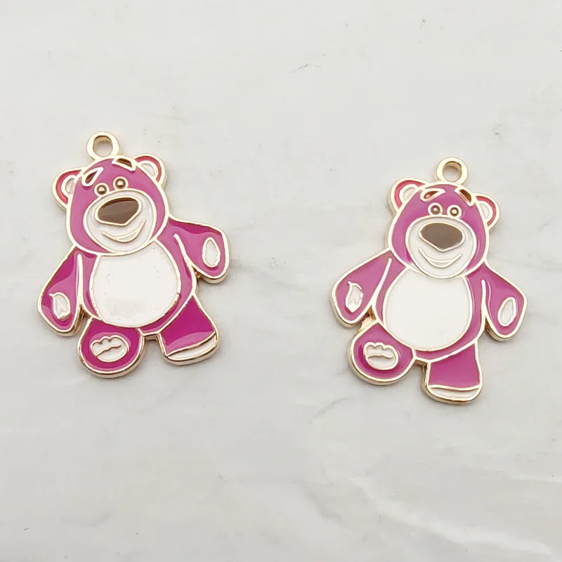

Wholesale 10PCS Pink Bear Animal Enameled Metal Alloy Charm Necklace Pendants Jewelry Crafts