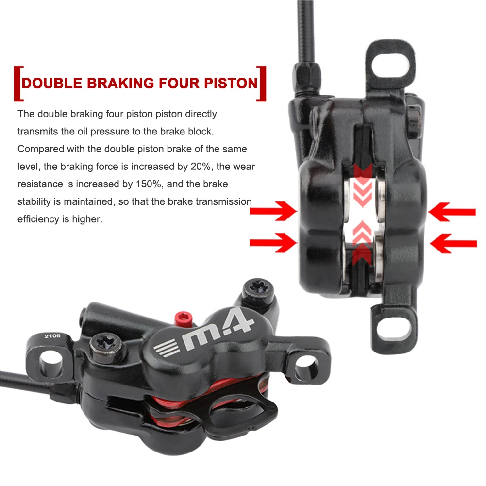 

M4 MT420 Bicycle Brake Hydraulic Disc Brake 800 1400mm MTB Mountain Clamp Brakes with Brake Rotor+Bolts