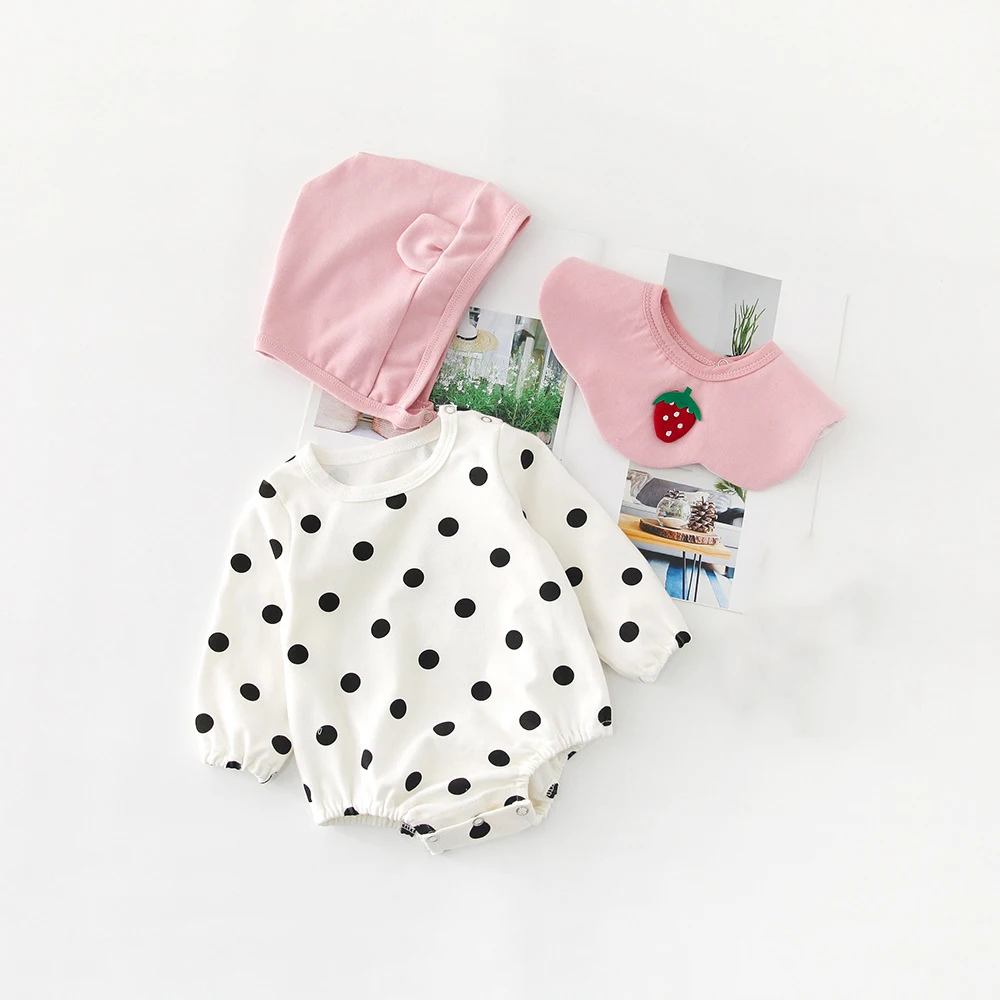 2019 комплекты для младенцев комбинезон с рисунком и Кепка ребра | Мать ребенок