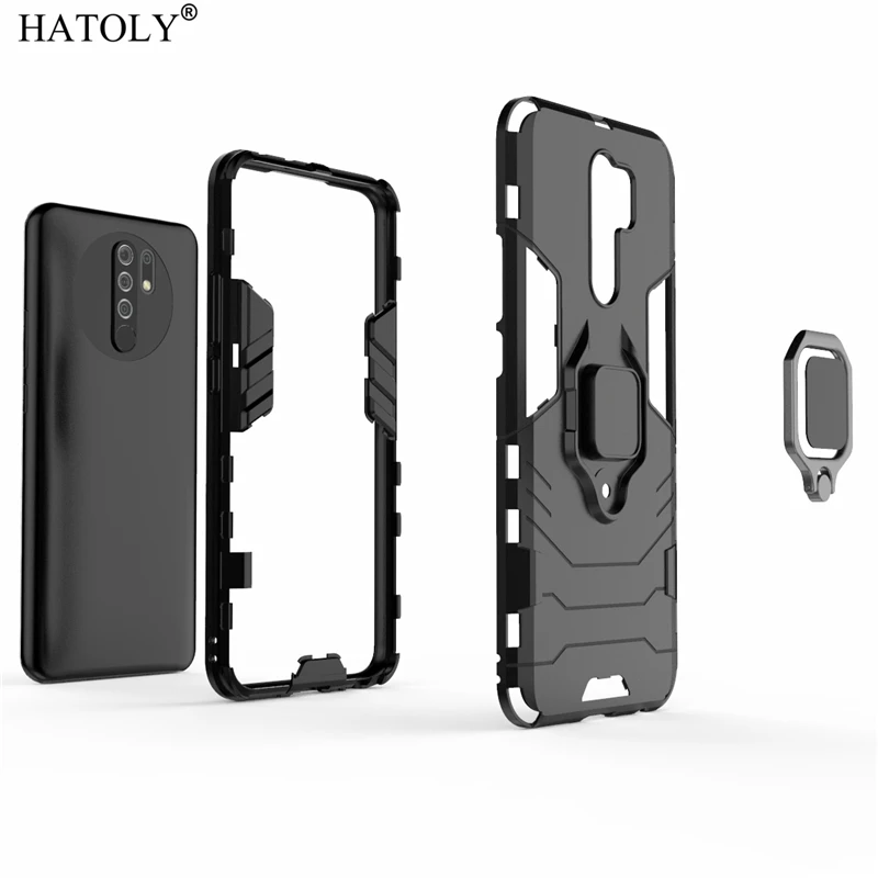 for xiaomi redmi 9 case redmi 9a 9c poco x3 nfc cover shockprrof ring bracket cases silicone hard armor cover for xiaomi redmi 9 free global shipping