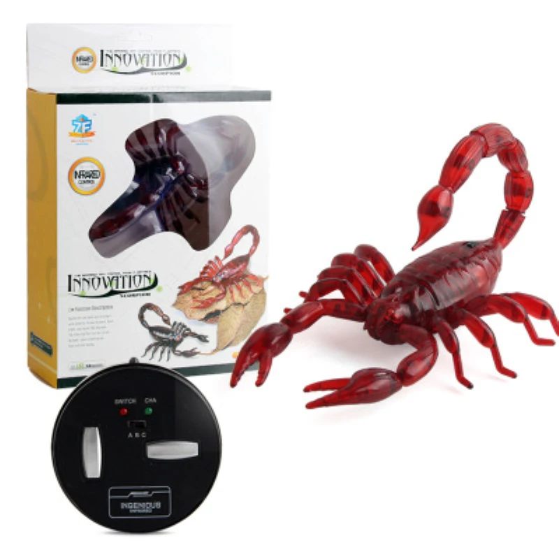 scorpion Инфракрасные радиоуправляемые игрушки для животных, насекомых, имитация паука, пчела, летающий краб, божья коровка, мантис, игрушечный Электрический робот, Хэллоуин, шалость, насекомые, детские игрушки - Цвет: scorpion