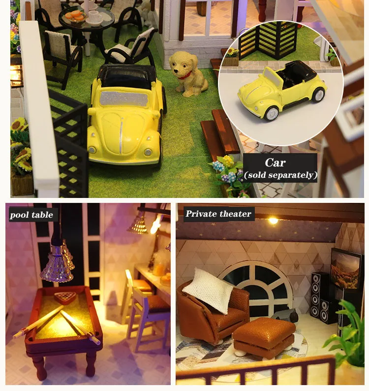 Большой кукольный дом большая вилла ручной работы DIY кукольный домик креативный подарок на день рождения Рождественский подарок