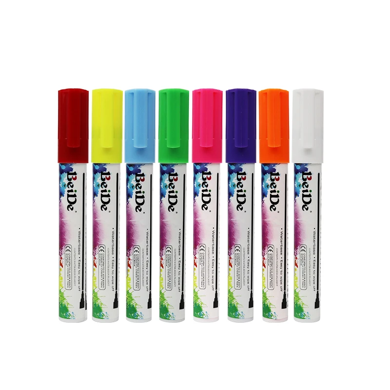 8 Colors Fluorescent Chalk Marker Highlighter Neon Pen For LED Writing Board Blackboard Glass Painting Graffiti Office | Канцтовары для
