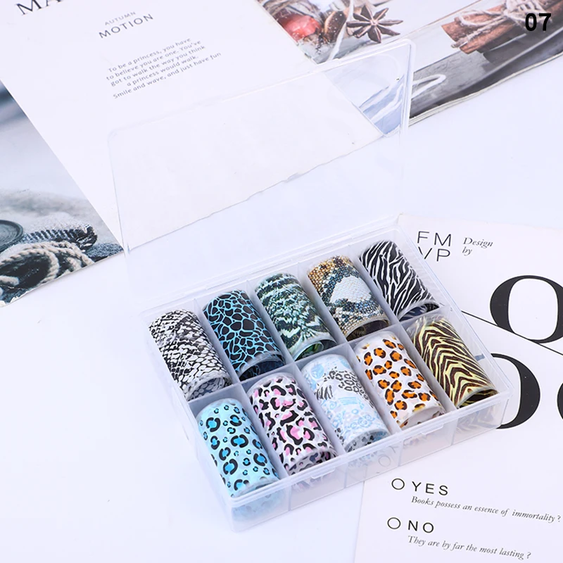 

WH Nail Art Designers Transfer Foil Stickers Set Press on Nails Starry AB Paper Flowers Adhesive Decoration Accessories Colorful
