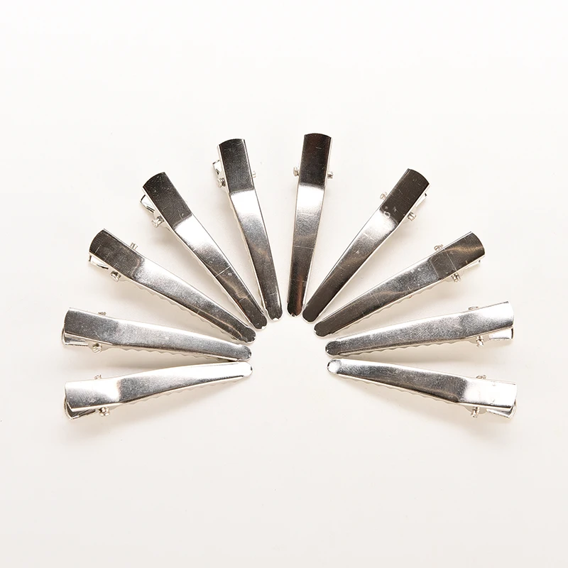 

2021 Hot 50PCS Flat Metal Hair Clip Single Prong Alligator Hairpins Bow DIY Headwear Decor Party Game Gift Supplies 35/45mm