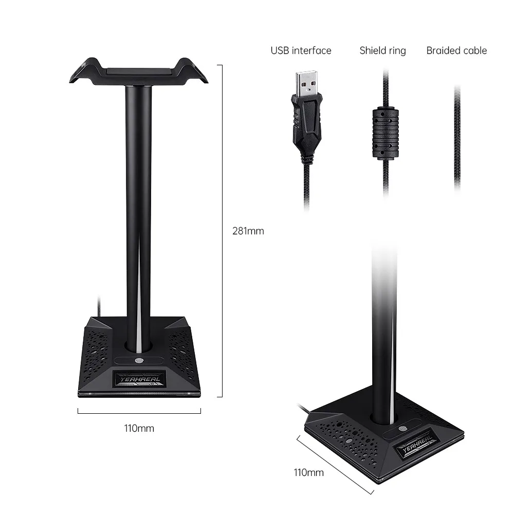 RGB Head-mounted Headset Bracket Detachable Holder with 9 Kinds of Lighting Modes 2 USB2.0 Expansion Ports | Электроника