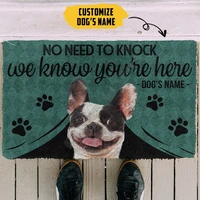 3d french bulldog we know youre here custom name doormat non slip door floor mats decor porch doormat