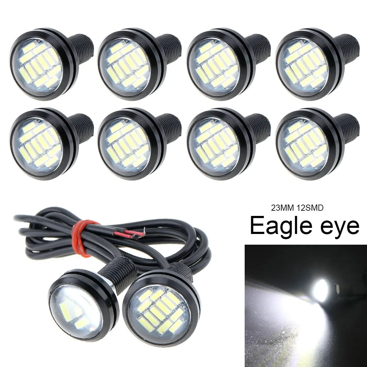 Автомобильный светодиодный Орлиный глаз лампа 4014 12SMD 23 мм дневные ходовые огни