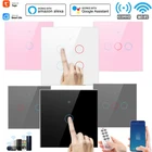 Tuya Smart Home приложение Wi-Fi сенсорный выключатель светильник стены Панель триггерный релейный модуль Таймер Alexa фотолампы для Alexa и Google Home Assistant