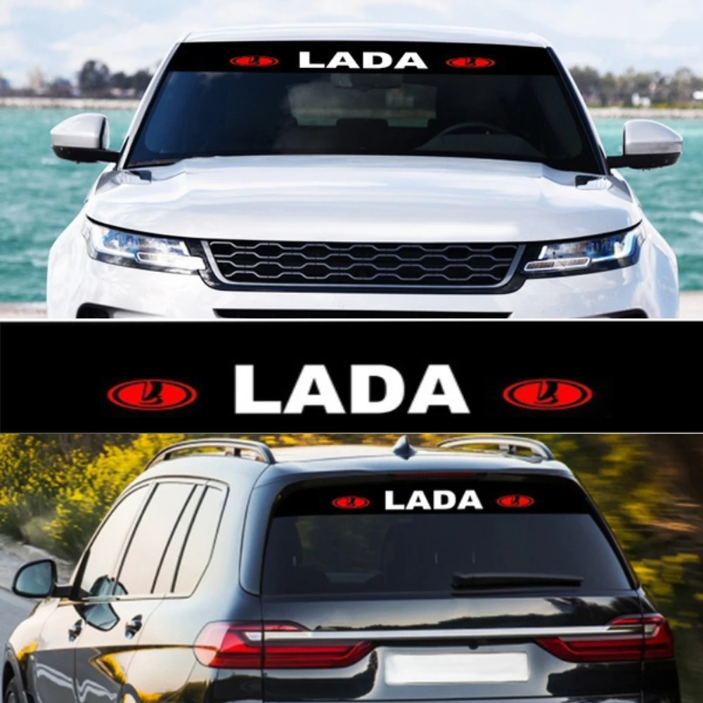 

1PC Car Sunshade Front Rear Windshield Vinyl Sticker Exterior Decoration Decals For Lada LARGUS Fl NIVA Bronto Xray Narxi Granta