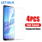 4 шт. закаленное стекло для защиты экрана для OPPO A52 A72 A92 A53 A15 Reno 6 5 Find X2 X3 Lite Realme Q3 8 7 Pro GT, защитная пленка