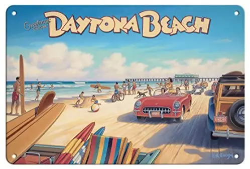 

Greetings from Daytona Beach, Florida - Spring Break by Kerne Erickson Metal Tin Sign