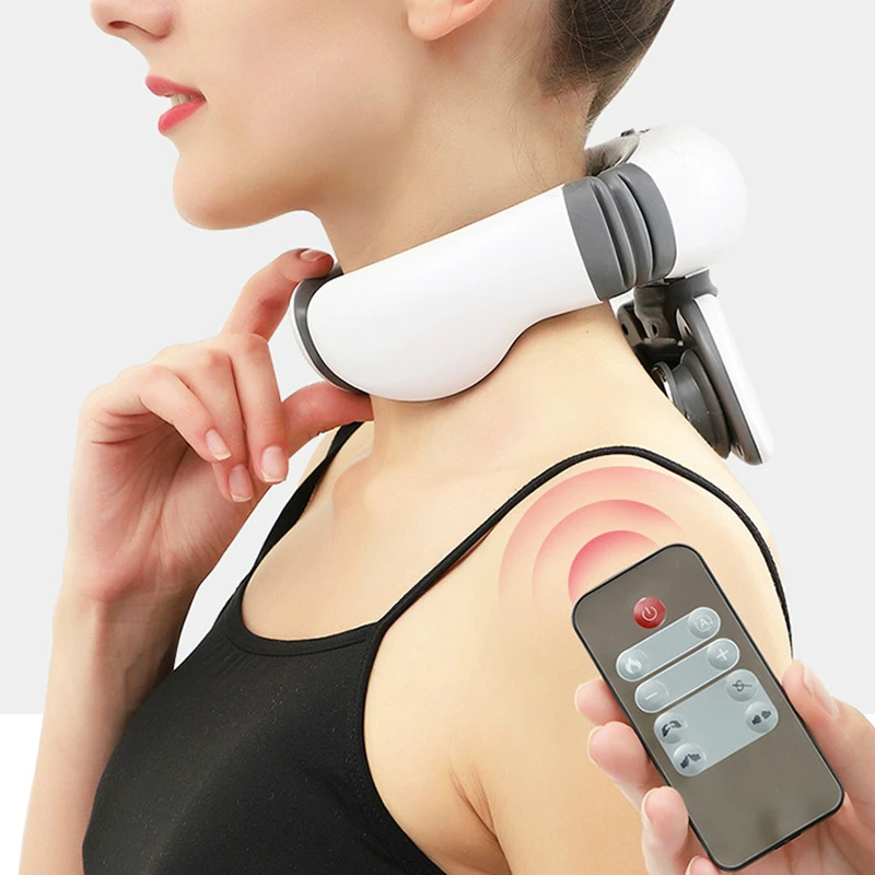 Magnetic Pulse Heating Electric Cervical Vertebra Physiotherapy Massager Low Frequency Fatigue Pain Relief Cervical Massage