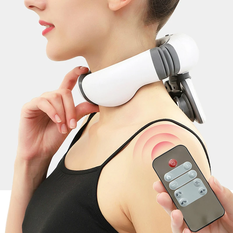 

Magnetic Pulse Heating Electric Cervical Vertebra Physiotherapy Massager Low Frequency Fatigue Pain Relief Cervical Massage