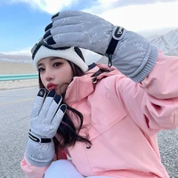ski gloves for women winter outdoor warm fleece cycling gloves waterproof windproof non slip touch screen snowboarding mittens
