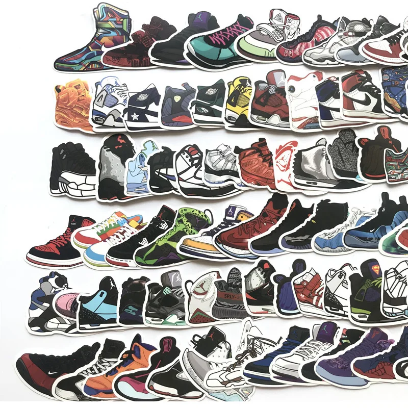 100 шт. Баскетбол наклейки кроссовки Водонепроницаемый Наклейки на стены