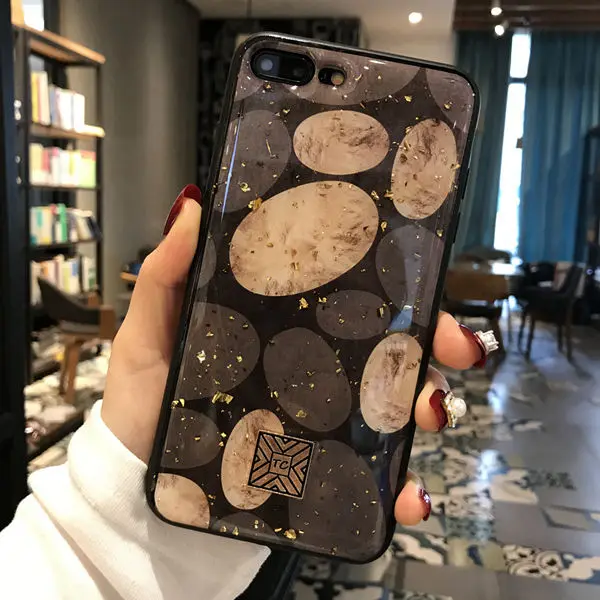 Style P Золотой фольга мрамор Bling чехол для телефона для iPhone 11 pro XS Max XR X TPU гранитный чехол с геометрическим рисунком для iPhone 7 8 6 6s Plus блестящий чехол - Цвет: Style P