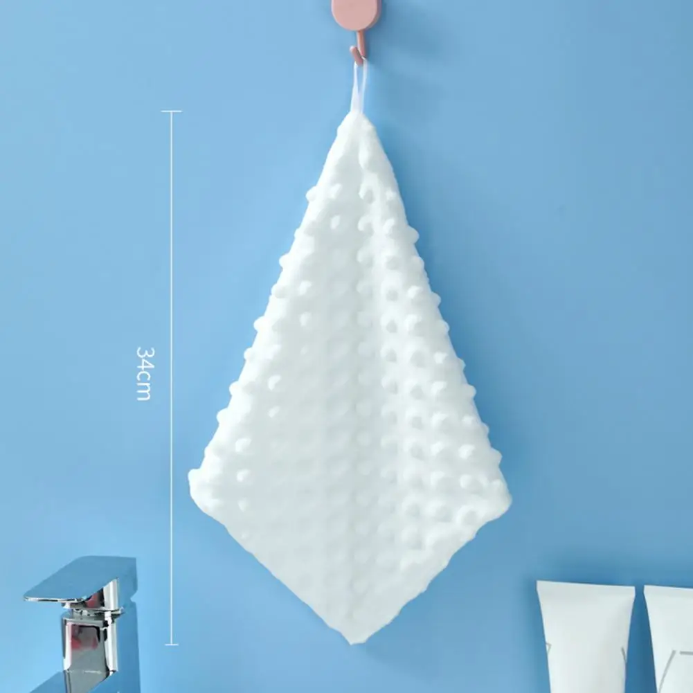 

Hand Towel Hanging Design Strong Absorption Microfiber Double Layer Soft Hanging Towel for Household Kitchen Bathroom Wipes