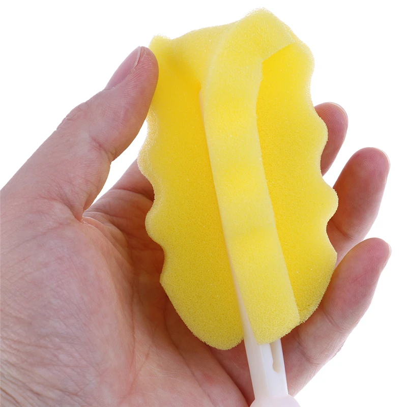 

2Pcs Sponge Plastic Spout Tube Milk Water Newborn Baby Bottle Clean Brush Sponge Cleaner Brush with Pacifier Brush