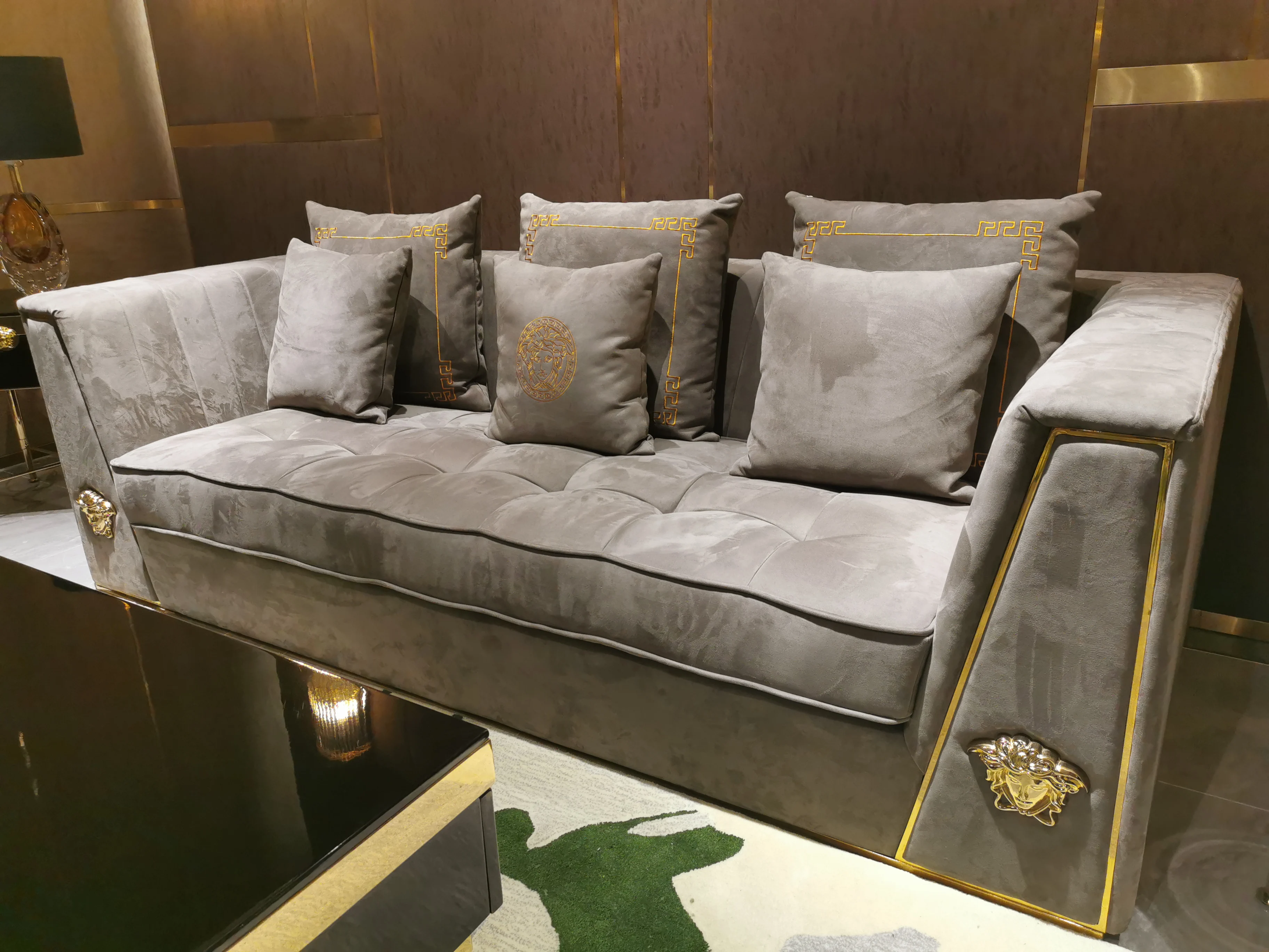 

living room Sofa velvet fabric cloth couch Nordic modern muebles de sala cama puff asiento futon Chesterfield U shape corner див