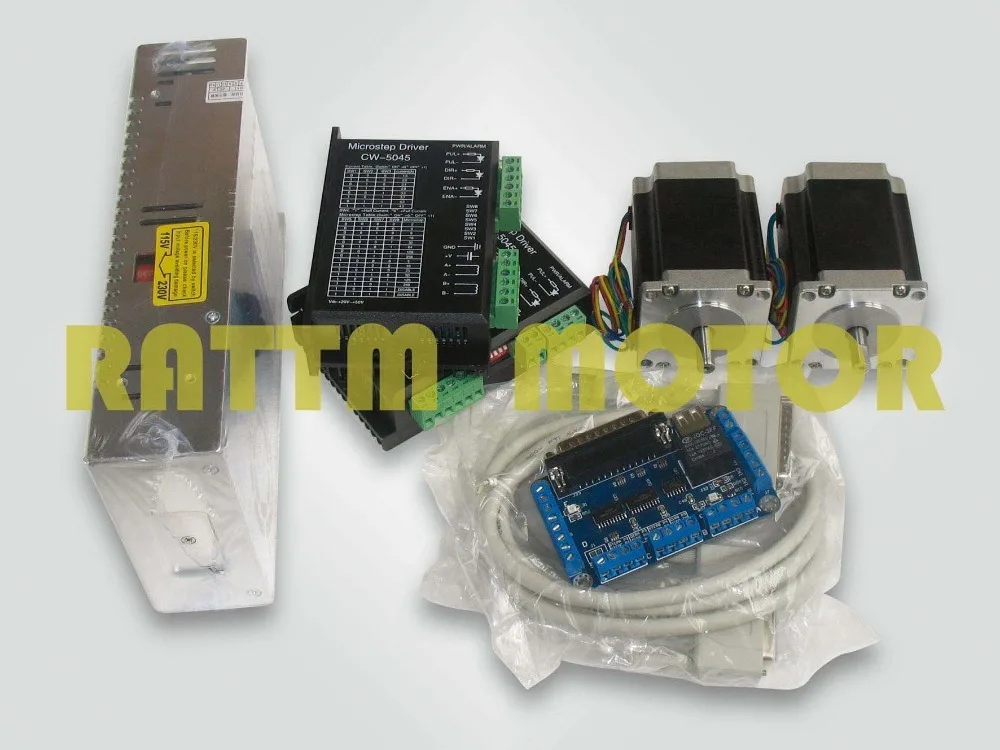 2 Axis CNC controller kit NEMA23 stepper motor 270oz-in 1.8N &amp CW5045 driver 4.5A current 50V/DC 5Axis breakout board | Обустройство