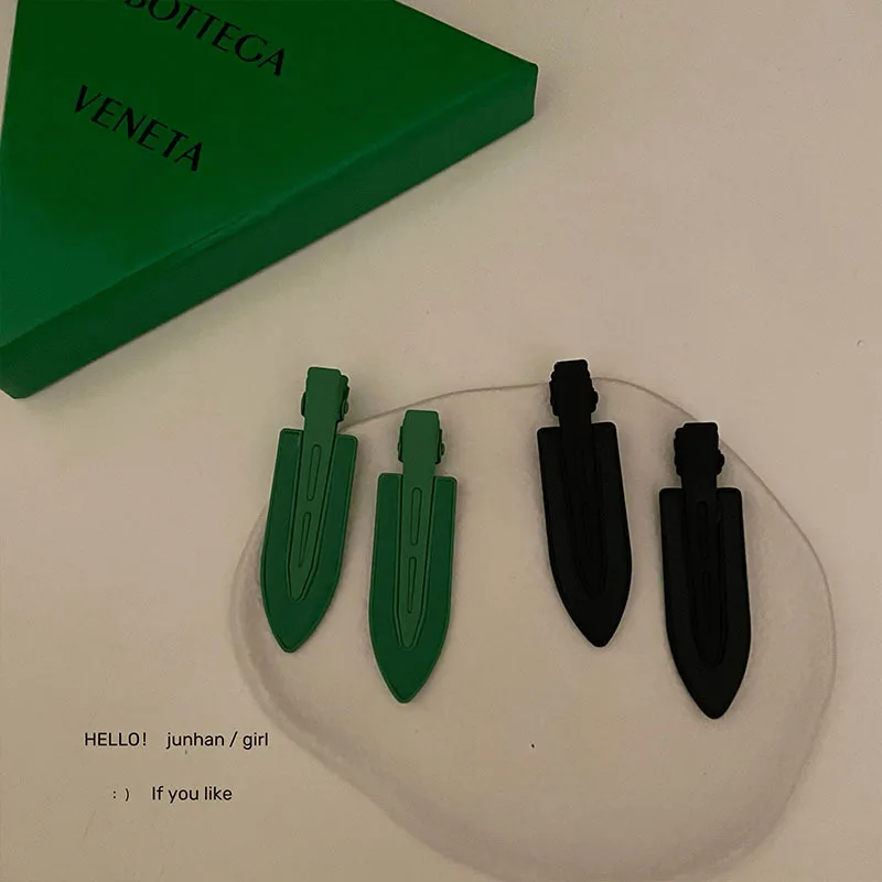 Чёрная зеленая металлическая бесшовная заколка из искусственной кожи Южная