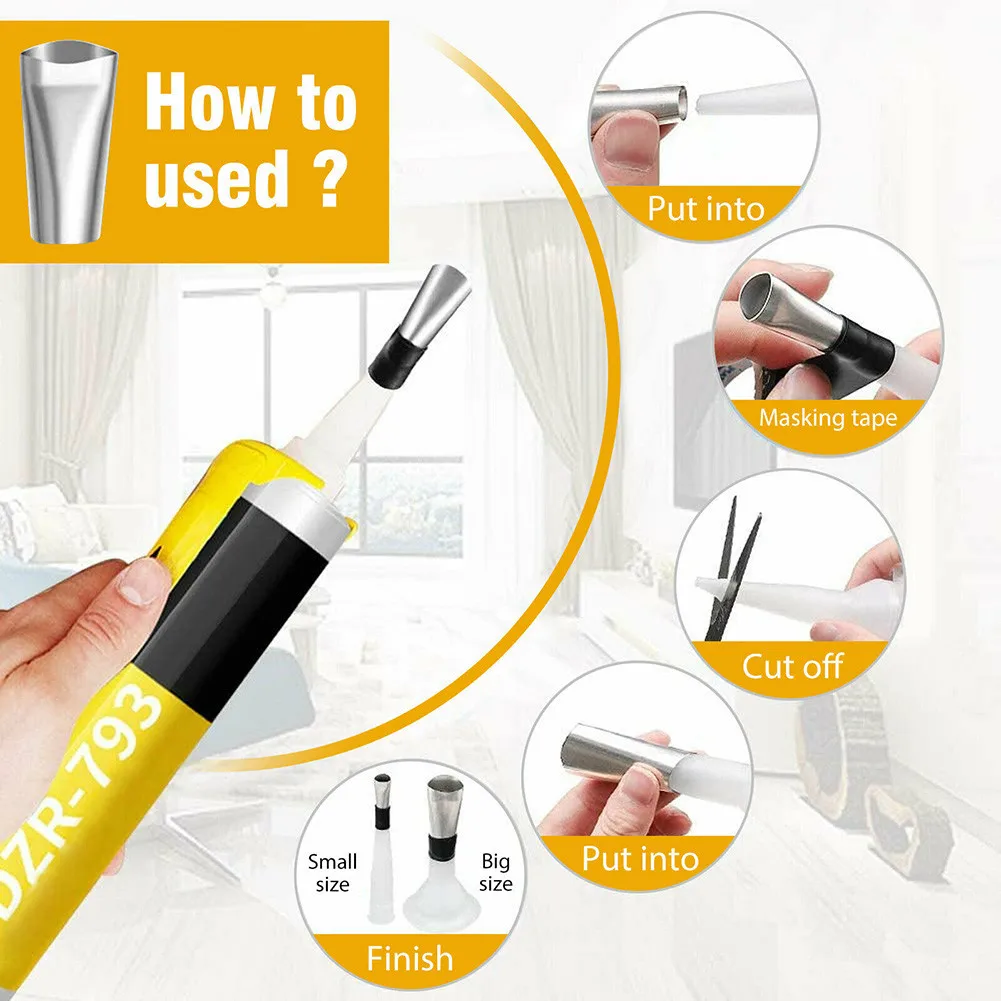 

30Pcs Stainless Steel Applicator Tool Sealant Finisher Caulking Nozzle Push Rod 3 In 1 Caulking Scrapers