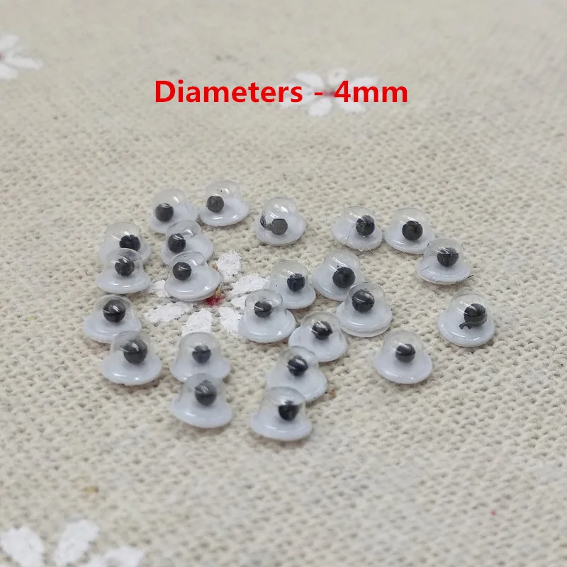 4mm crafts 500pcs/lot Mixed Not Self-adhesive Eyes DIY For Toys Dolls Googly Wiggly Eyeballs Scrapbooking Accessor - Цвет: 4mm