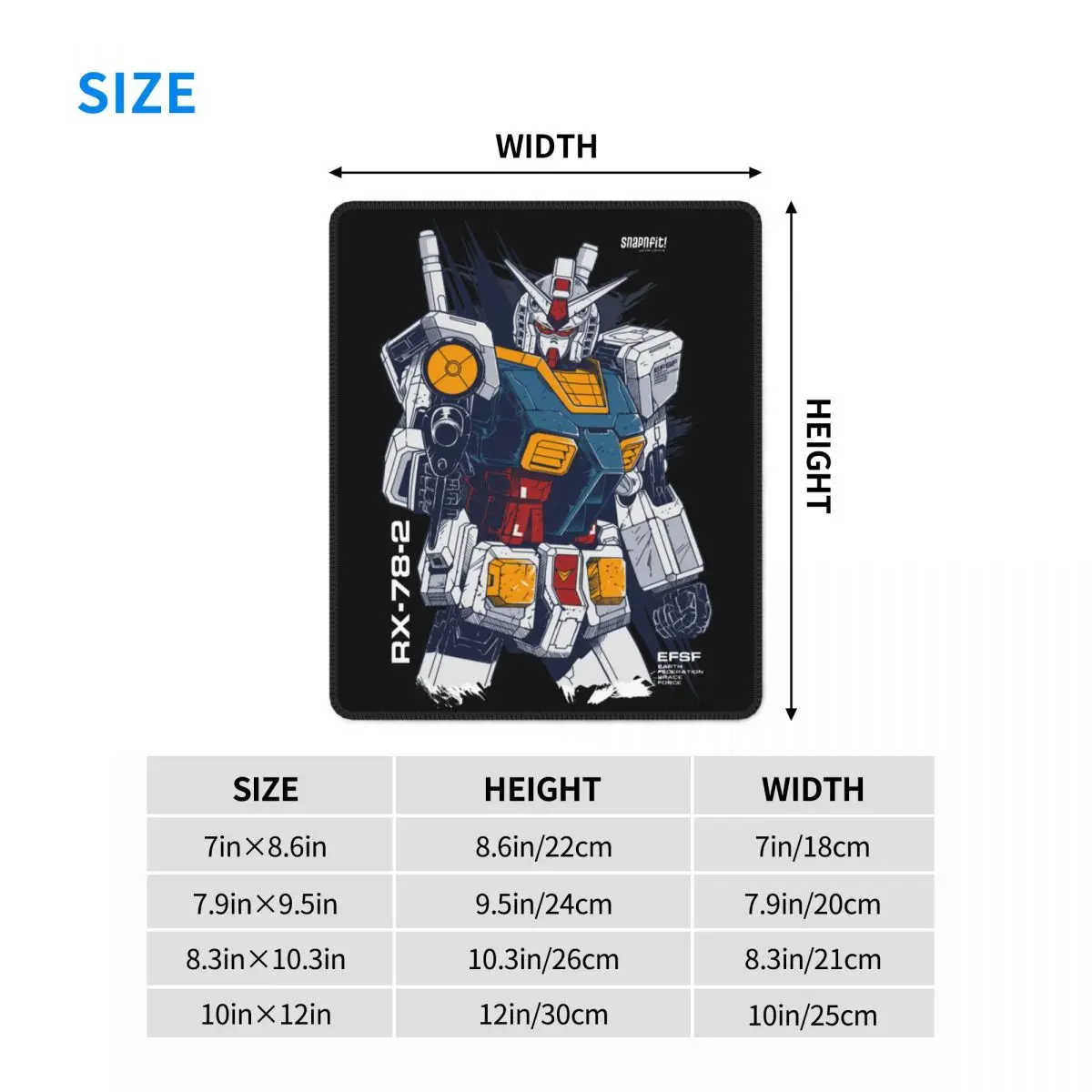 

Gundam Lover Awesome Mouse Pad Japanese Japan Retro Robot with Locking Edge Mouse Mats Natural Rubber PC Table Decoration Cover