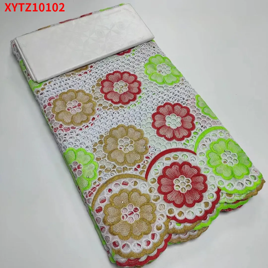 

Cotton brocade fabric cotton fabric bazin brode 2021 white Bazin lace fabrics XYTZ10102