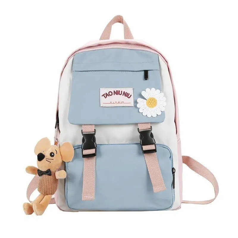 

Contrast Color Women Backpack Softback for Teenage Girls Preppy Style Cute Kawaii School Bag Travel Backpacks Female Mochilas